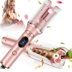 Rose Gold Automatic Hair Curler with Digital Display - Unbranded
